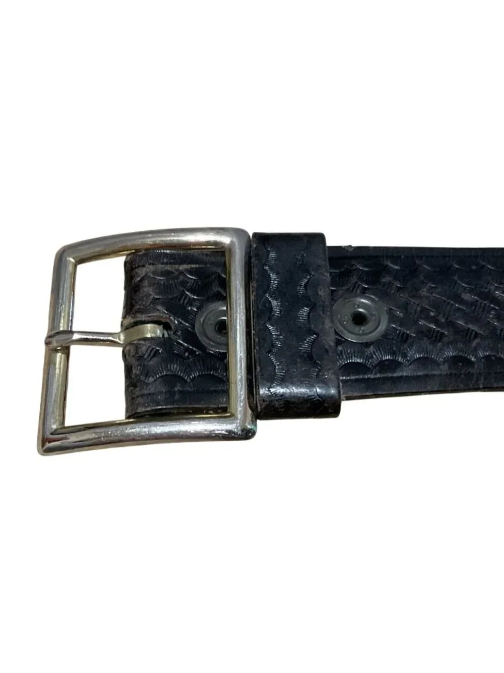 Ted Blocker Holsters USA Belt Size 38 Black Basketweave Leather Holster Belt